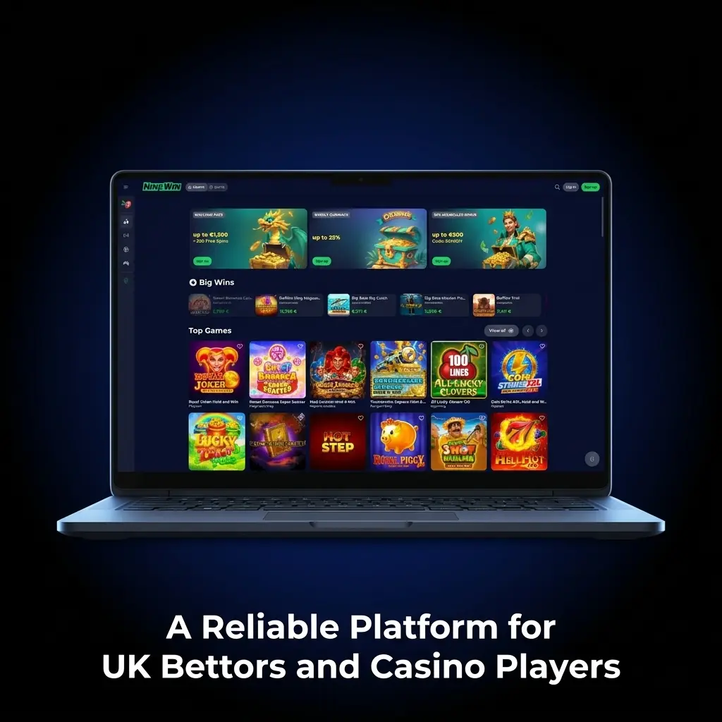 NineWin platform for UK bettors offering sports betting, casino games, mobile app, and SSL-secured accounts on Android and iOS.