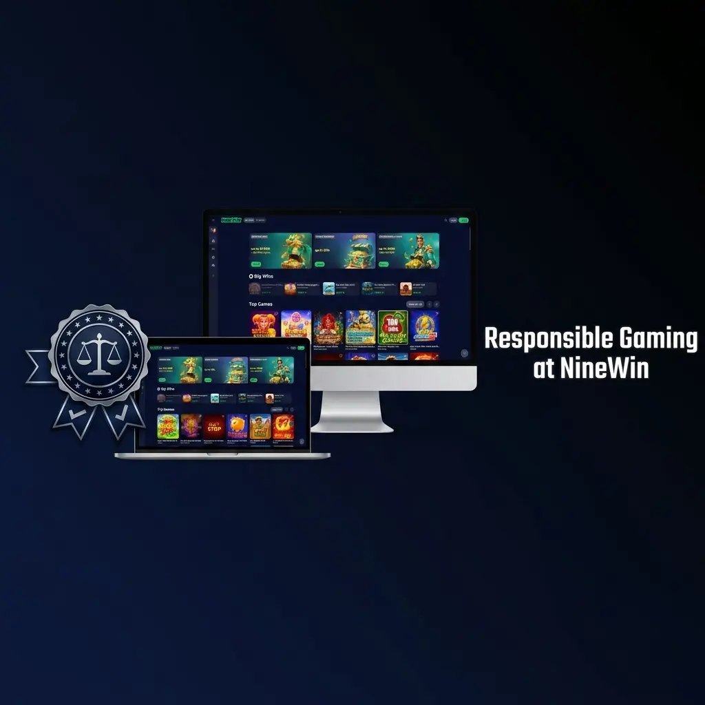 NineWin responsible gaming tools showing deposit limits, self-exclusion options and player protection features for safe betting