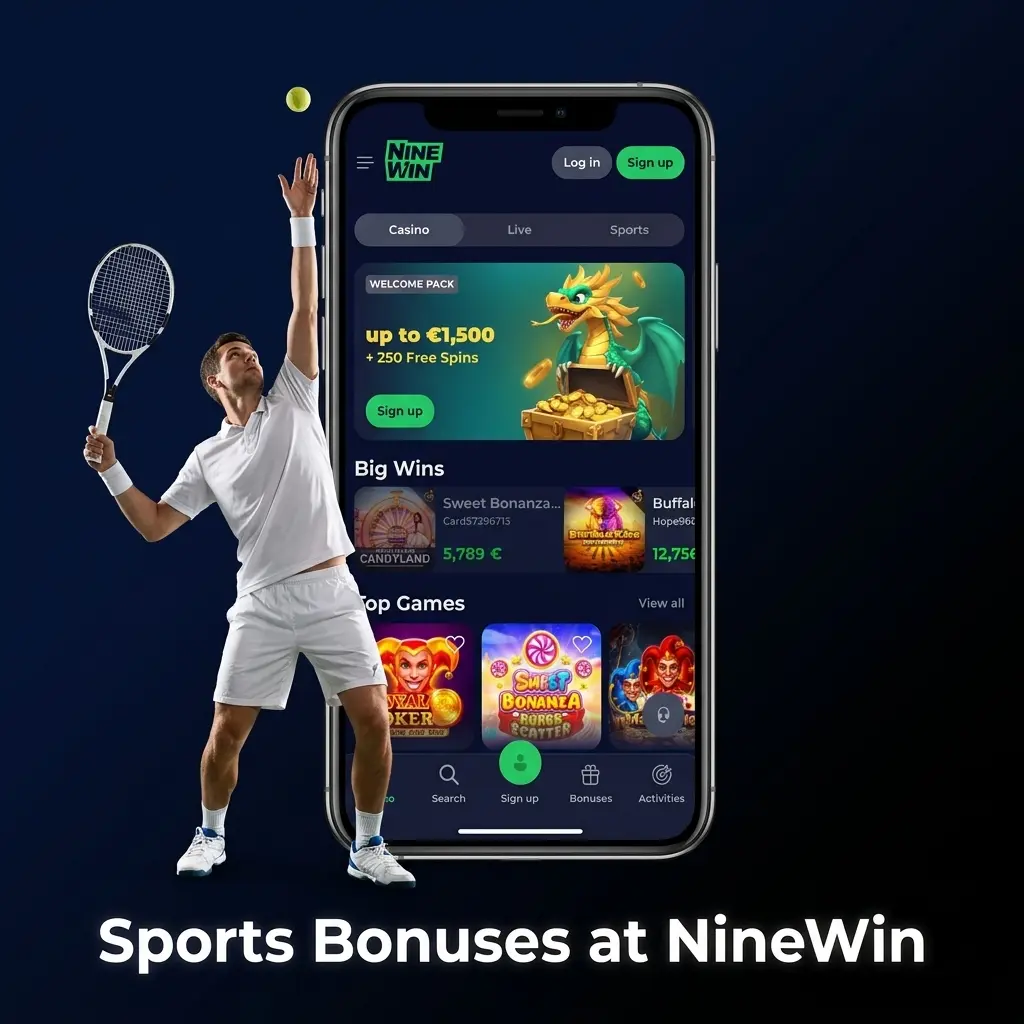NineWin sports betting bonuses including welcome offer, accumulator boost, free bet club, and enhanced odds for UK players